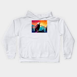 Majestic Eagle Silhouette: Freedom's Colors Kids Hoodie